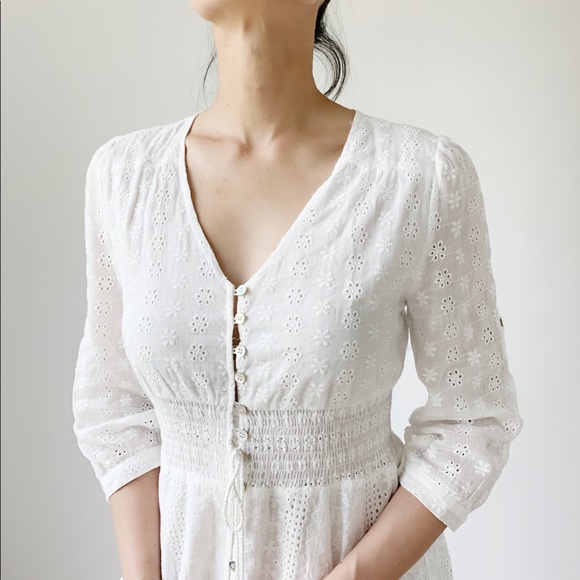 HARPER Crocheted  Maxi Dress - WHITE - Picture 6 of 8